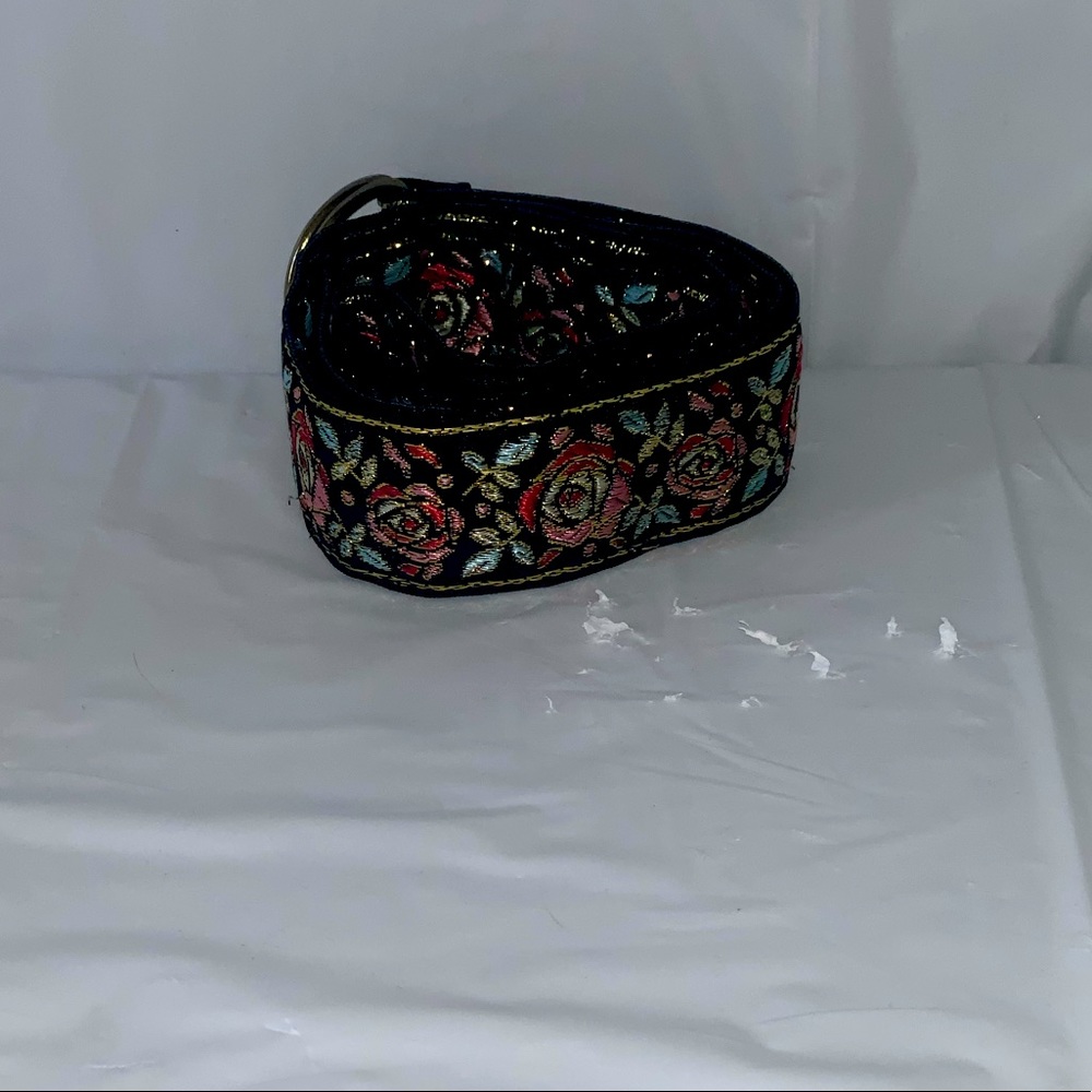 Vintage 40” Floral Glittery Belt
